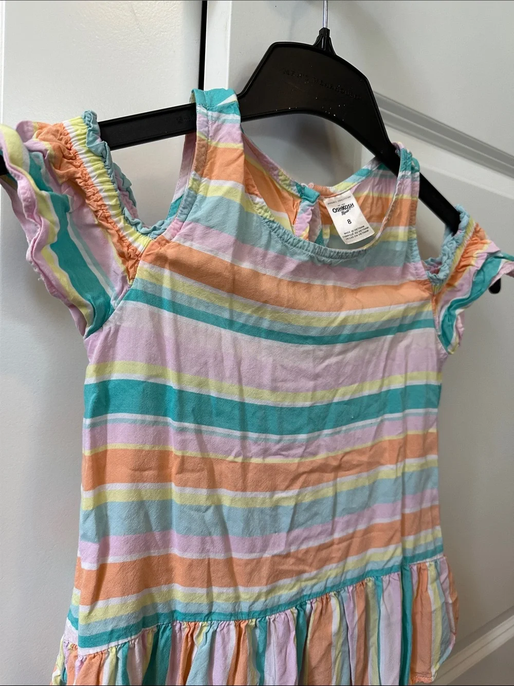 OshKosh B'gosh Pastel Multicolor Striped Cold-Shoulder Top